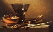 Petrus Christus Still Life with Wine and Smoking Implements painting
